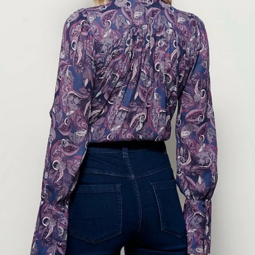 Free People Modern Muse Paisley Boho Blouse - Picture 2 of 7